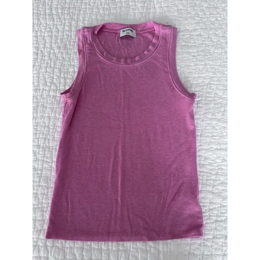 LNA Ribbed Tank Top Pink Size Medium EUC